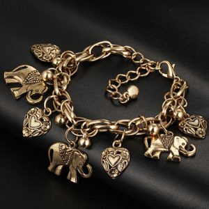 East Indian Themed Antique Gold Love Bracelet