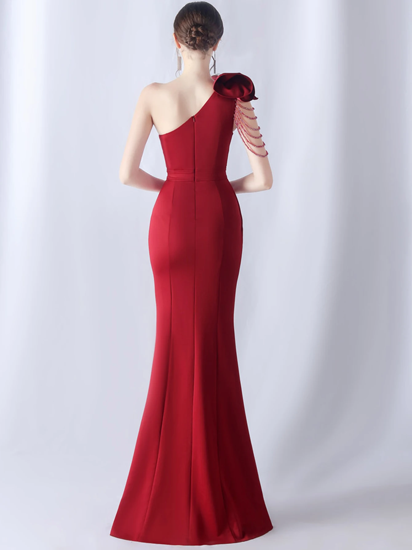 Elegant Backless Diamonds Floor-Length Birthday Party Maxi Dress - Image 33