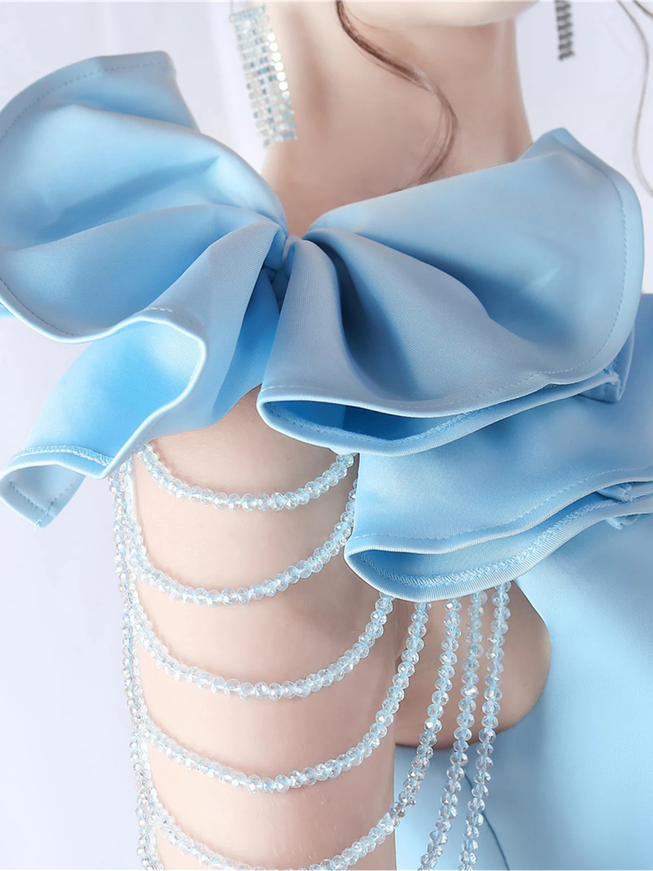 Elegant Backless Diamonds Floor-Length Birthday Party Maxi Dress - Image 7