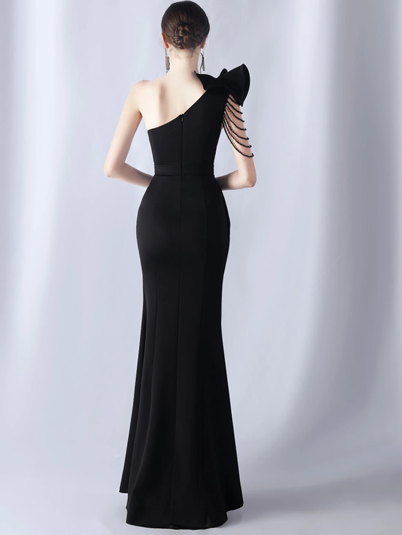 Elegant Backless Diamonds Floor-Length Birthday Party Maxi Dress - Image 15