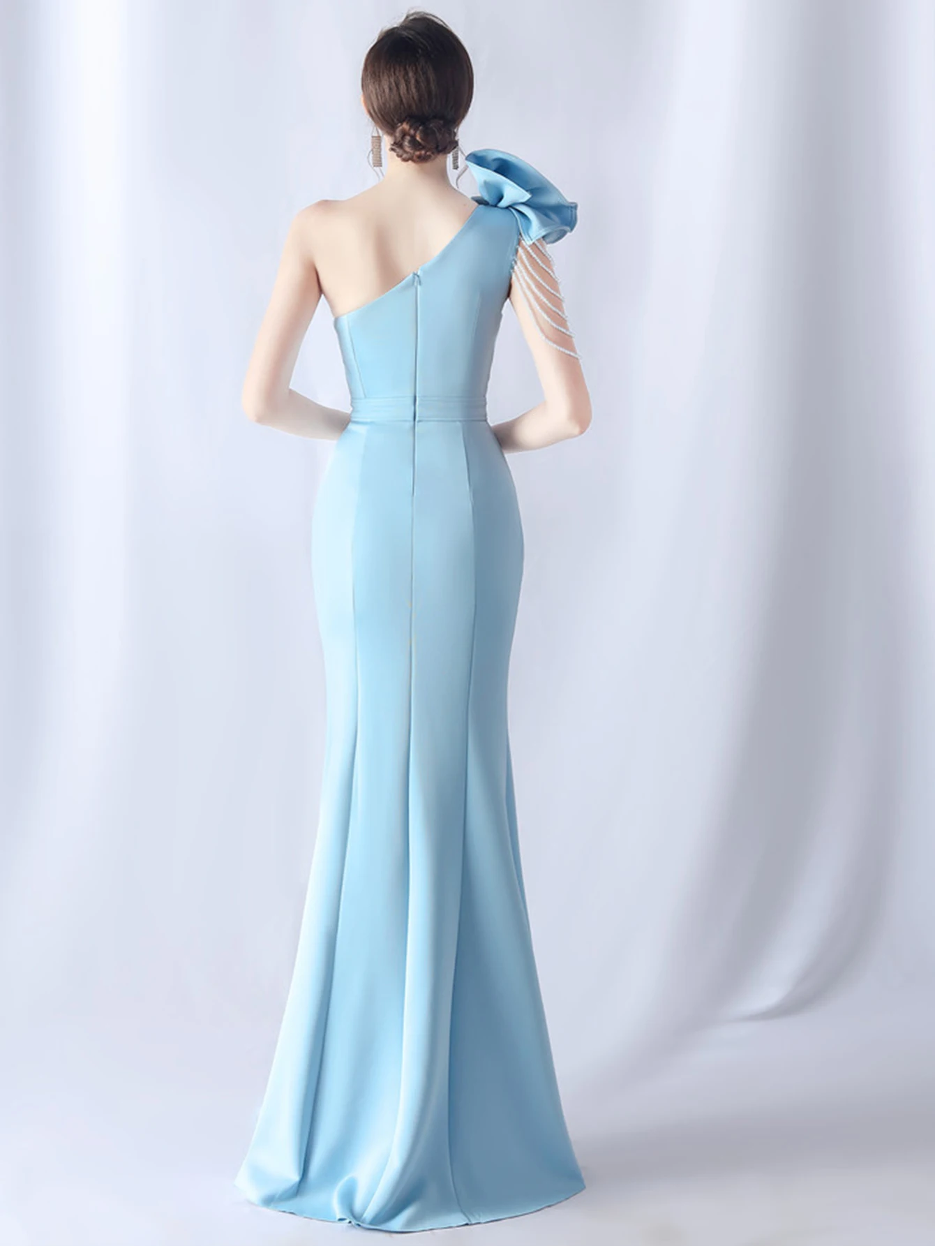 Elegant Backless Diamonds Floor-Length Birthday Party Maxi Dress - Image 4