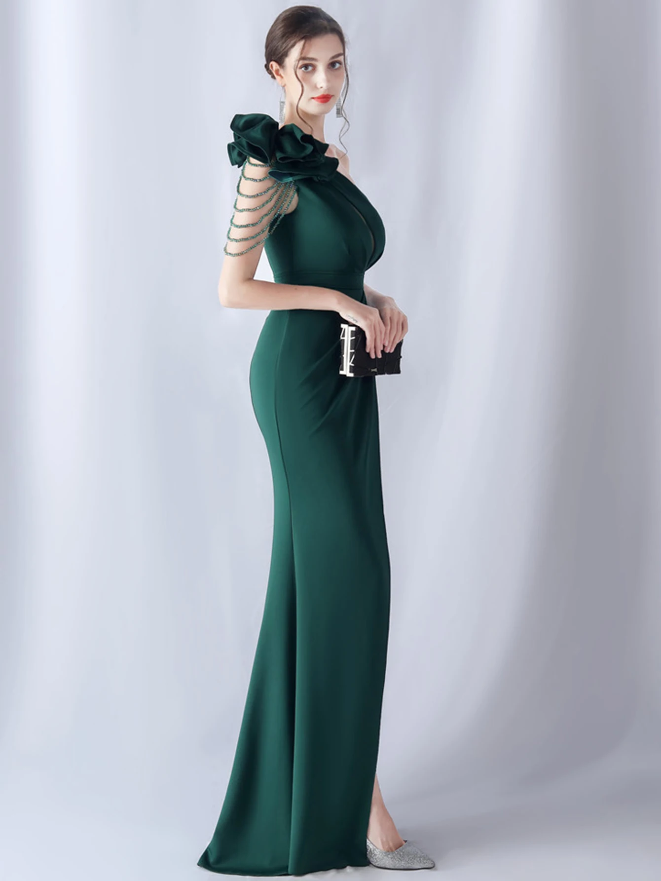 Elegant Backless Diamonds Floor-Length Birthday Party Maxi Dress - Image 22