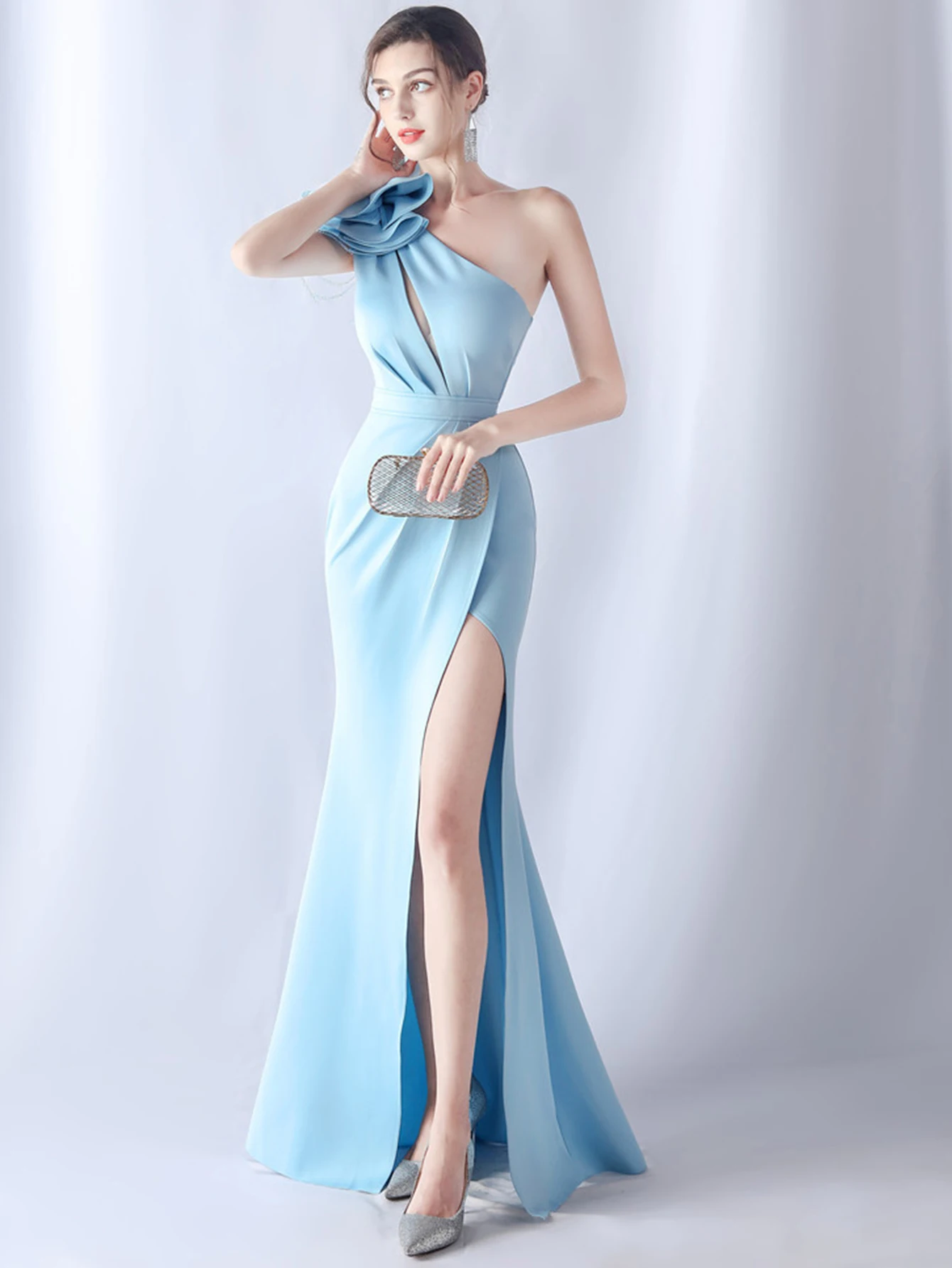 Elegant Backless Diamonds Floor-Length Birthday Party Maxi Dress - Image 6