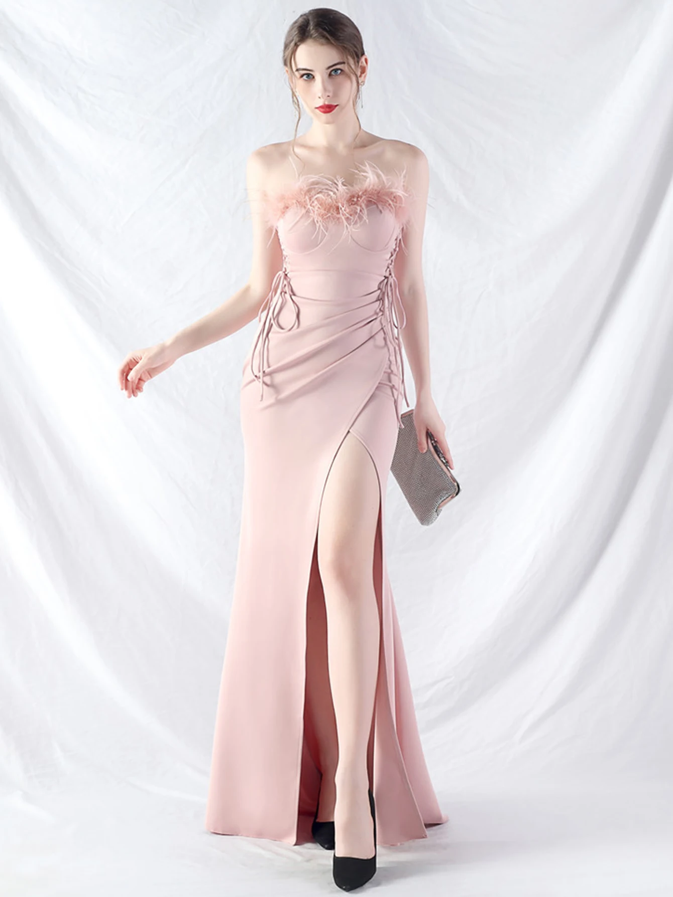 Elegant Backless Lace Up Birthday Party Long Maxi Dresses - Image 4