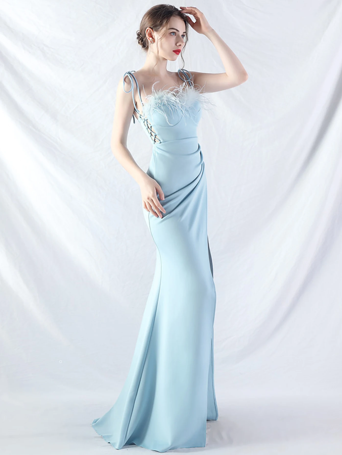 Elegant Backless Lace Up Birthday Party Long Maxi Dresses - Image 15