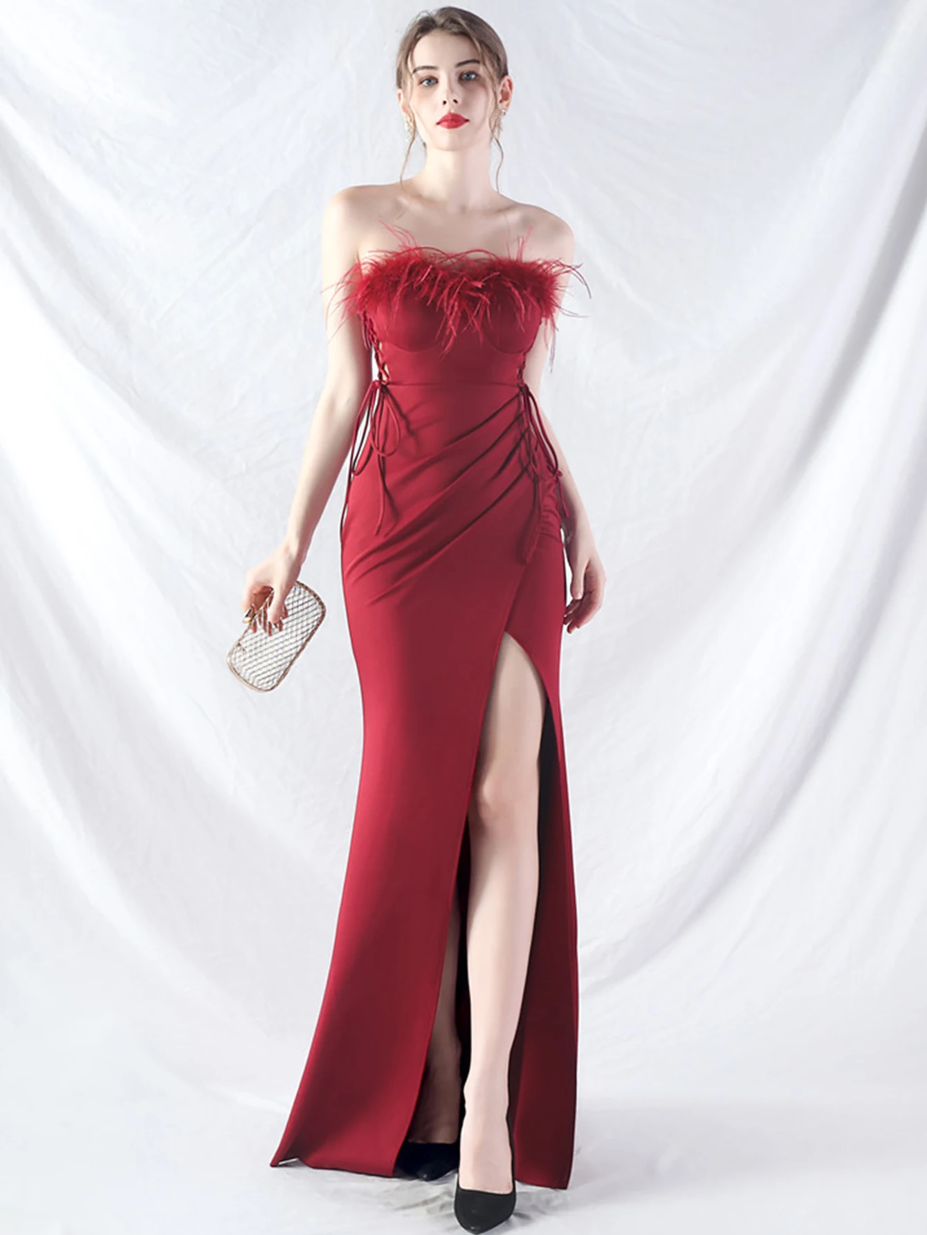 Elegant Backless Lace Up Birthday Party Long Maxi Dresses - Image 55