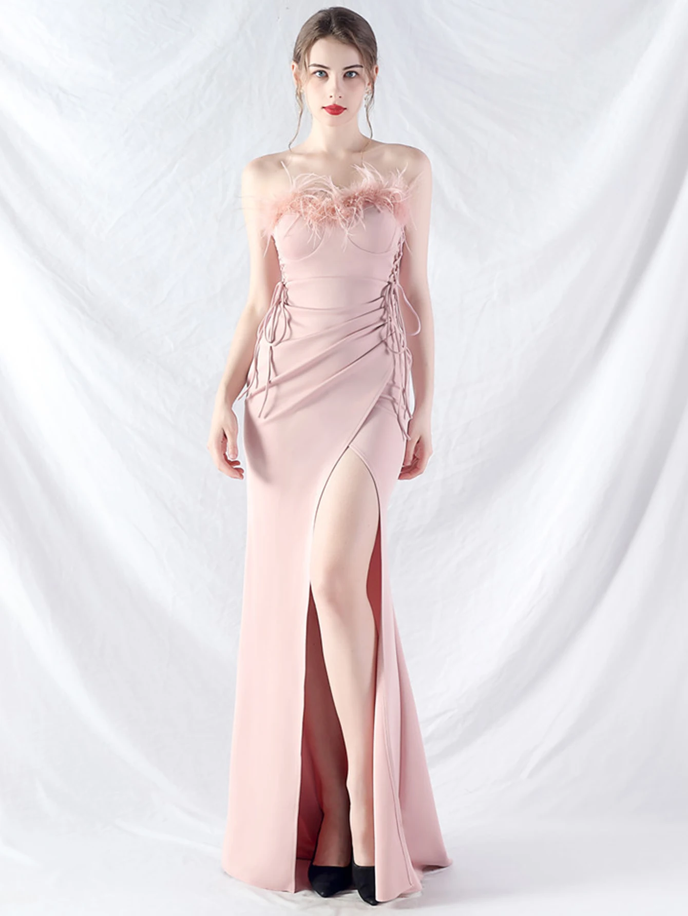 Elegant Backless Lace Up Birthday Party Long Maxi Dresses - Image 3