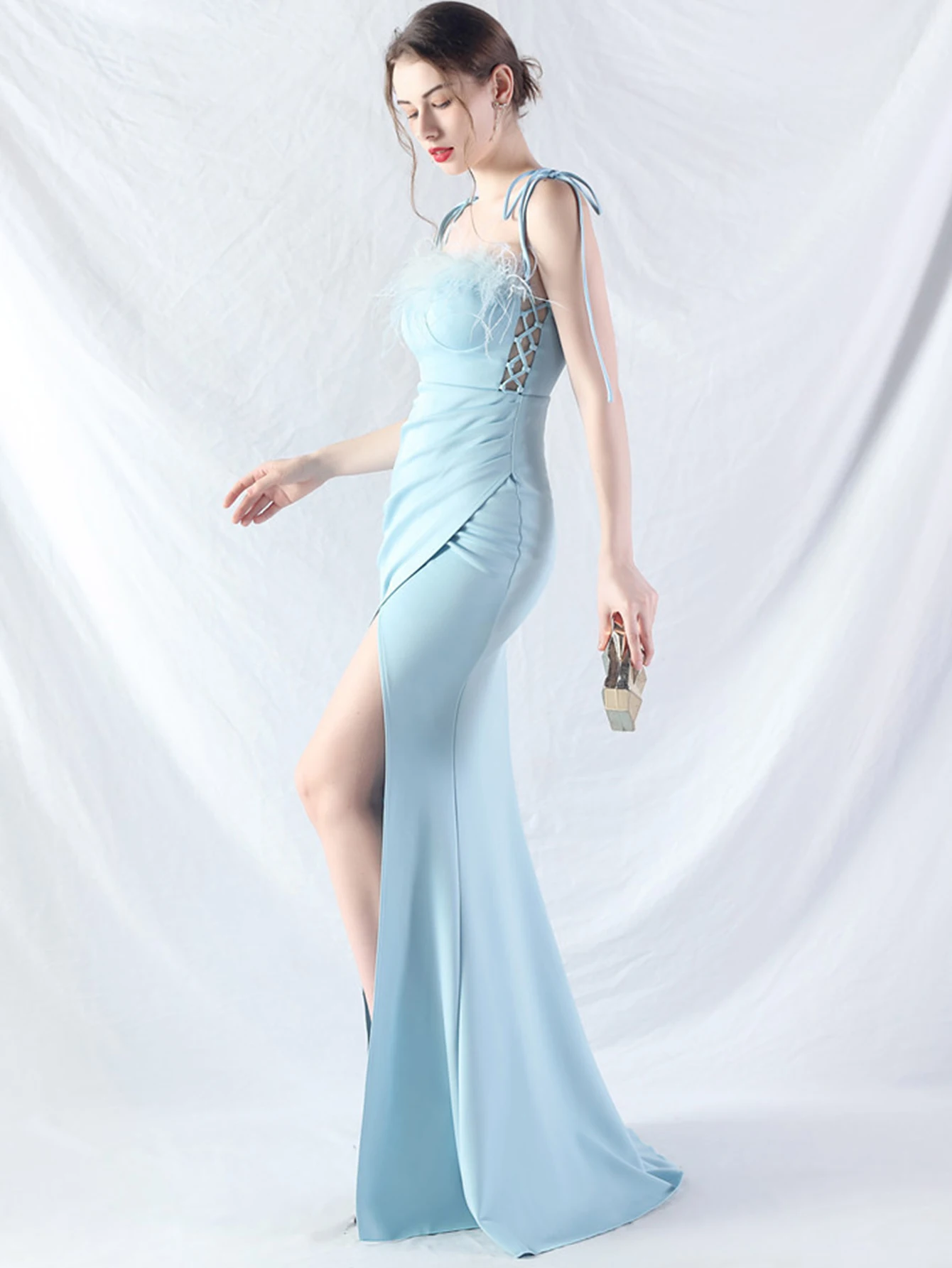 Elegant Backless Lace Up Birthday Party Long Maxi Dresses - Image 13