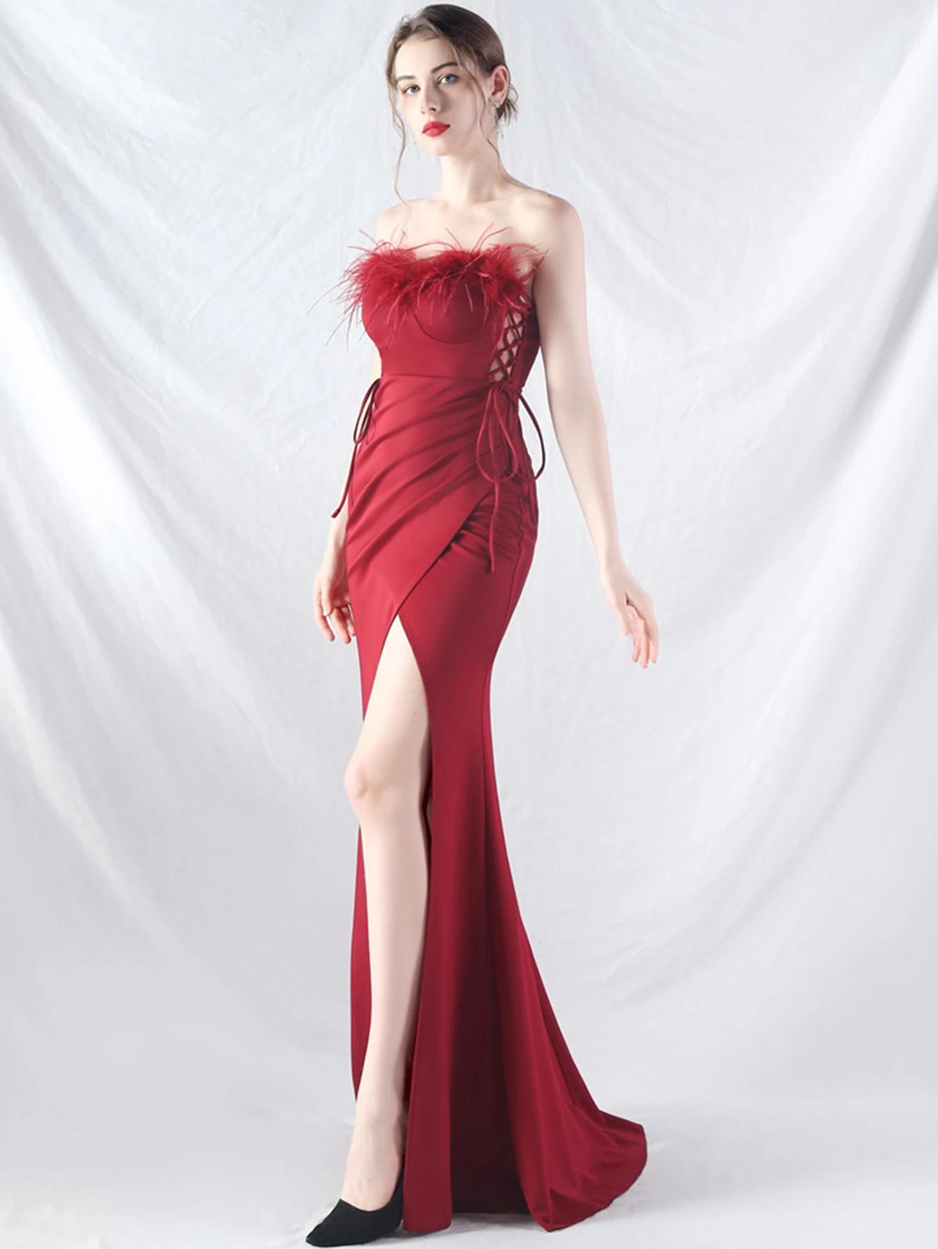 Elegant Backless Lace Up Birthday Party Long Maxi Dresses - Image 52