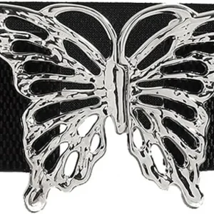 Elegant Butterfly Solid Club Party Jeans Elastic Waist Belt