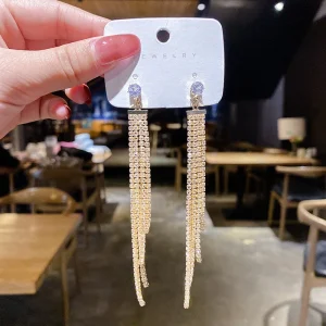 Elegant Diamond Unique Design Trendy Drop Earrings