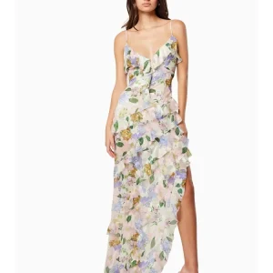 Elegant Irregular Symmetrical Long Side Layered Suspender Floral Maxi Dress 1 Elegant Irregular Symmetrical Long Side Layered Suspender Floral Maxi Dress