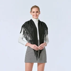 Elegant Knitted Tassels Hollow Triangle Air-conditioned Room Simple Scarf