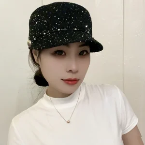 Elegant Sequin Retro Equestrian Breathable Sun Protection Hat