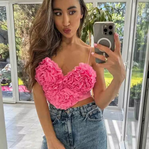 Elegant Thin Chiffon Straps Slight Stretch Short Tank Tops