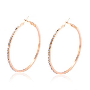 Fashion Big Round Rhinestone Hoop Earrings