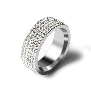 Fashion Charm 5 Row Clear Crystal Finger Rings