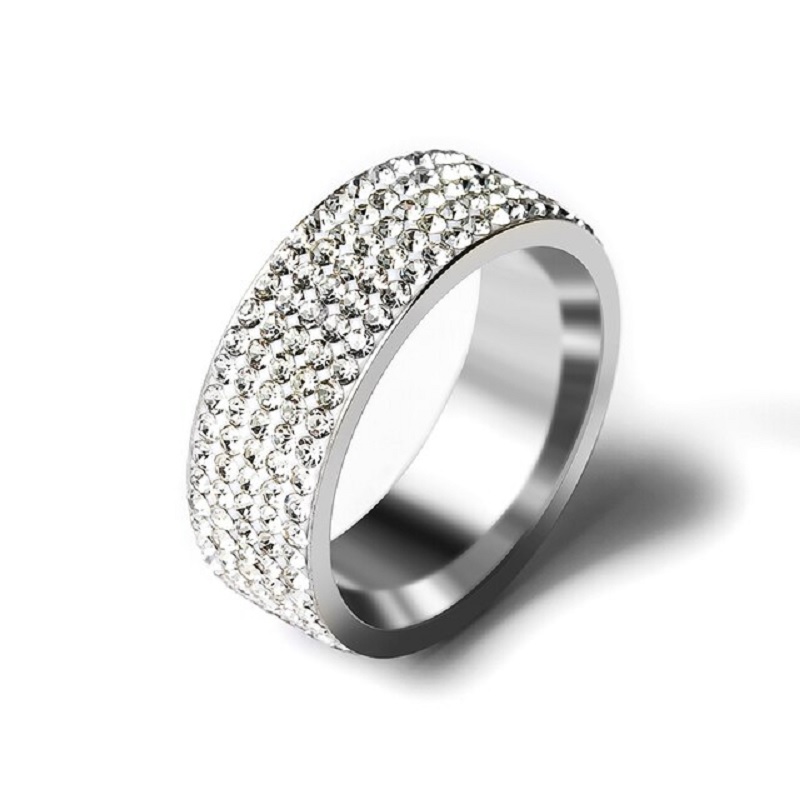 Fashion Charm 5 Row Clear Crystal Finger Rings