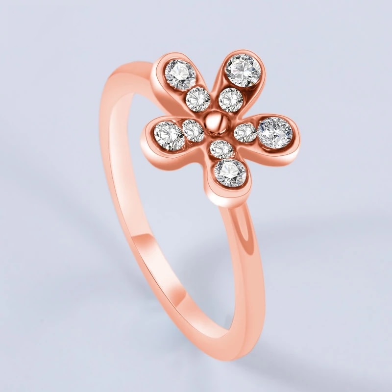Fashion Flower Crystal Ring