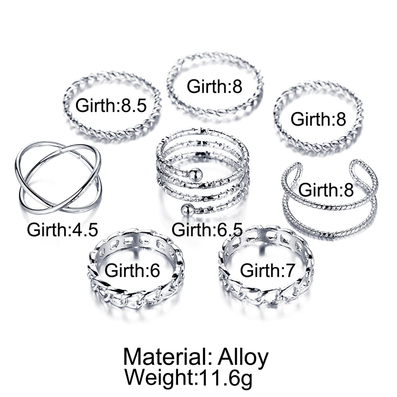 Fashion Geometric Multilayer Twisted Ring Set - Image 3