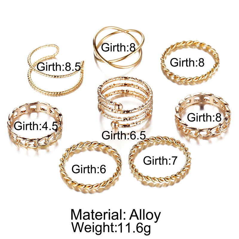 Fashion Geometric Multilayer Twisted Ring Set - Image 4