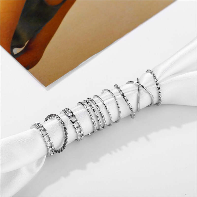 Fashion Geometric Multilayer Twisted Ring Set - Image 5