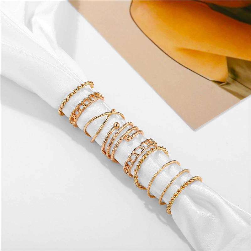 Fashion Geometric Multilayer Twisted Ring Set - Image 6