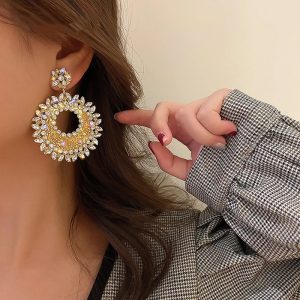 Fashion Hollow Alloy Drop Earrings