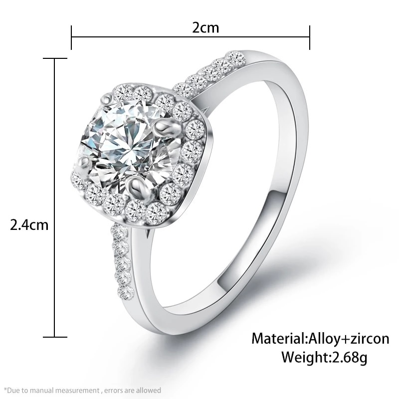 Fashion Luxury Crystal Engagement Ring - Image 4