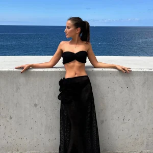 Flower Bathing Suits Sarongs Print Beachwear 3 Packs Bandage Bikini Swimsuit With Beach Skirt