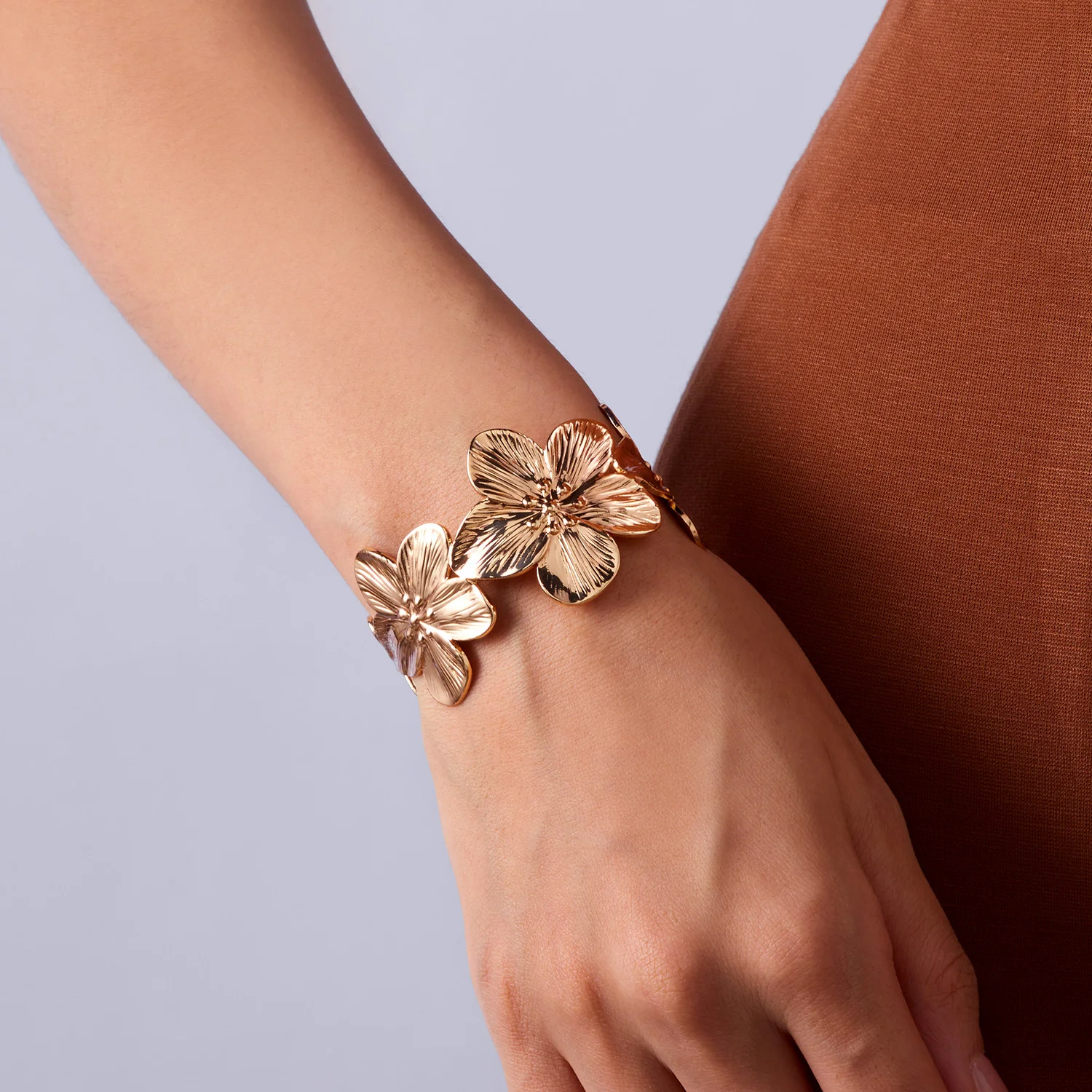 Flower Big Metal Butterfly Cuff Bracelets Jewelry Accessories