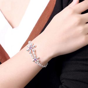 Flowers Crystal Bracelets Chain Jewelry