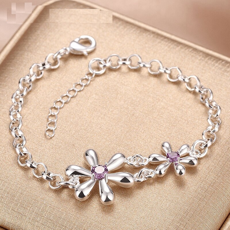 Flowers Crystal Bracelets Chain Jewelry - Image 2