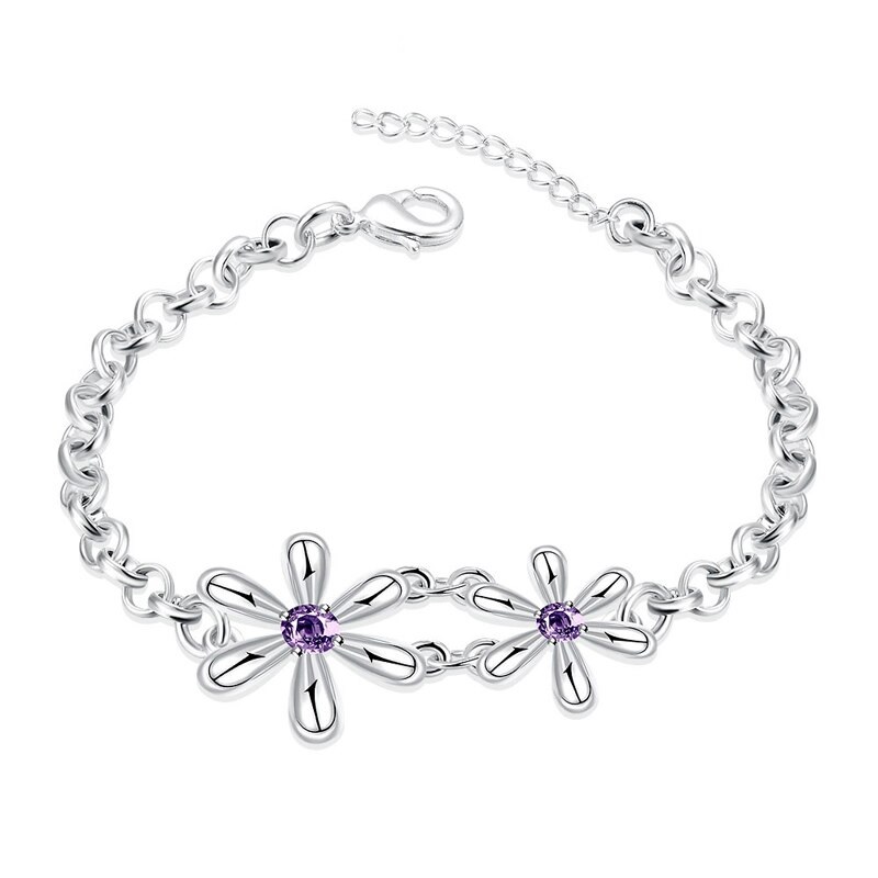 Flowers Crystal Bracelets Chain Jewelry - Image 4