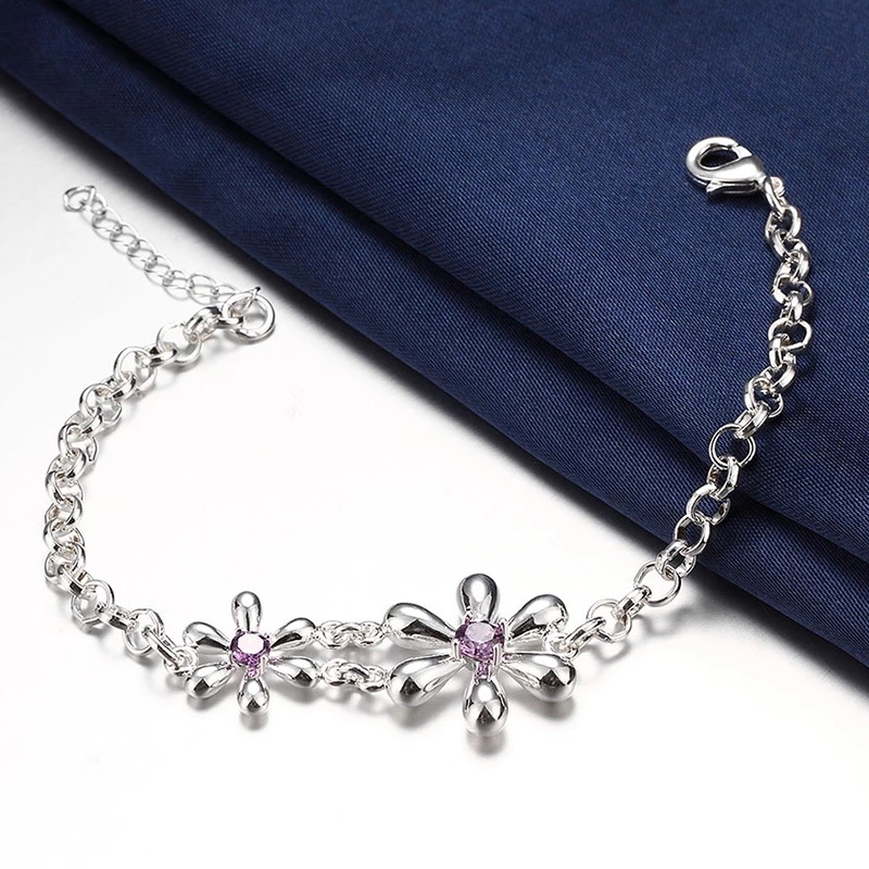 Flowers Crystal Bracelets Chain Jewelry - Image 5
