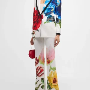 Formal Single Button Gorgeous Floral Printed Blazer And Pants Designer Suit Set
