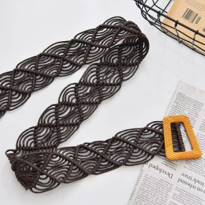 Handwoven Extra Wide Waist Seal Paired with Skirt Coat Belt