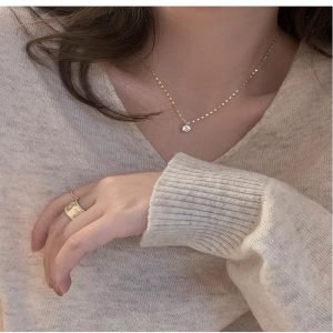 Hexagonal Zircon Pendant Necklace Gorgeous Jewelry