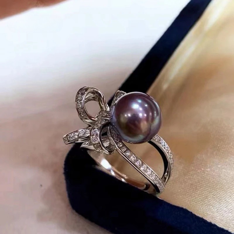 High Quality Round Pearl Natural Freshwater Sterling Silver Pendant Necklace Earring Ring Pearl Jewelry Sets - Image 5