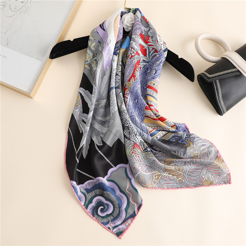 High Quality Silk Cartoon Print Scarf