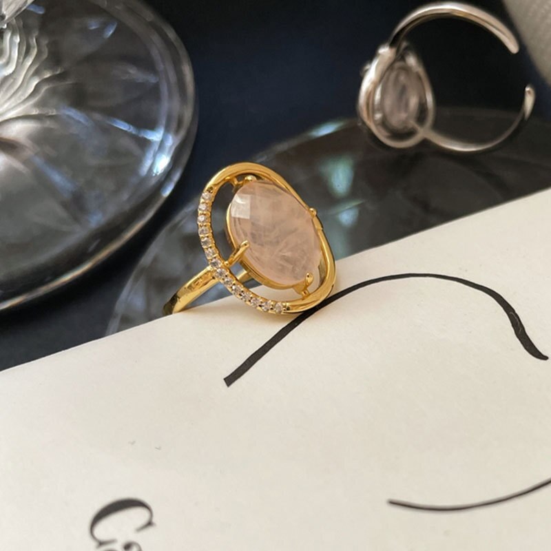 Large Crystal Zircon Ring Charm Romantic Classic Jewelry - Image 2