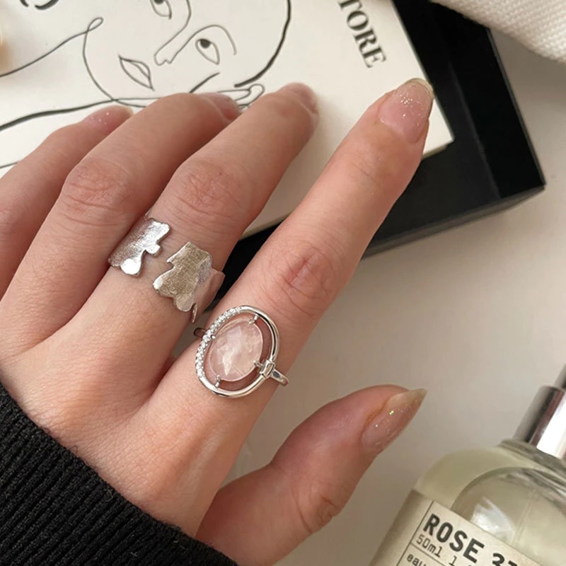 Large Crystal Zircon Ring Charm Romantic Classic Jewelry - Image 4