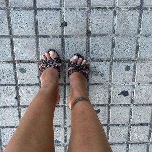 Leopard Print High Quality Pointed toe Bow Knot High Heel Slippers75.