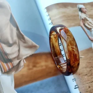 Light luxury Retro Acetate Amber Patterned Acrylic Bangles
