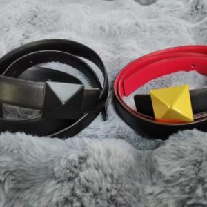 Luxury Leather Pyramid Buckle Double Sided Use Waist Chain Jeans Dress 53.