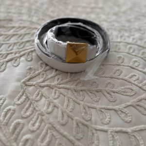 Luxury Leather Pyramid Buckle Double Sided Use Waist Chain Jeans Dress 55.