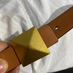 Luxury Leather Pyramid Buckle Double Sided Use Waist Chain Jeans Dress 56.