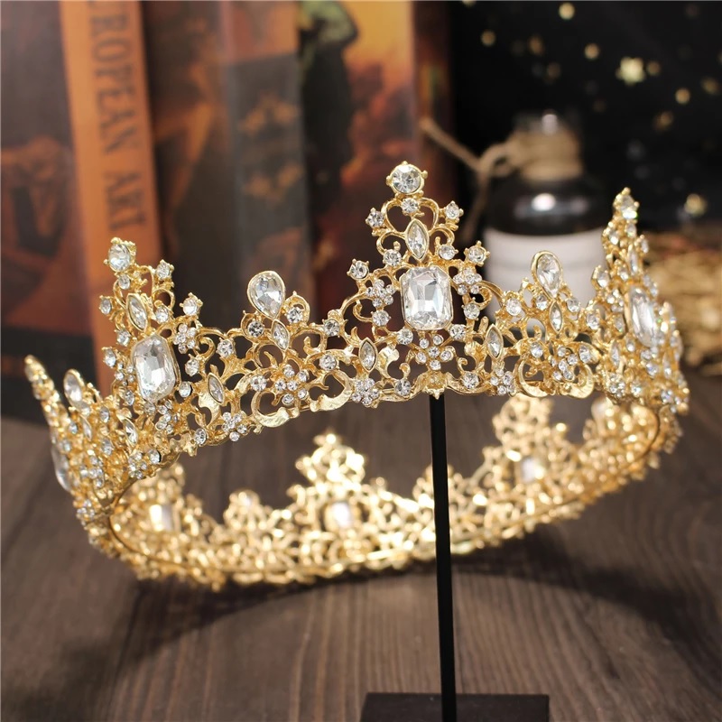 Metal Crystal circle Bride wedding crown - Image 3