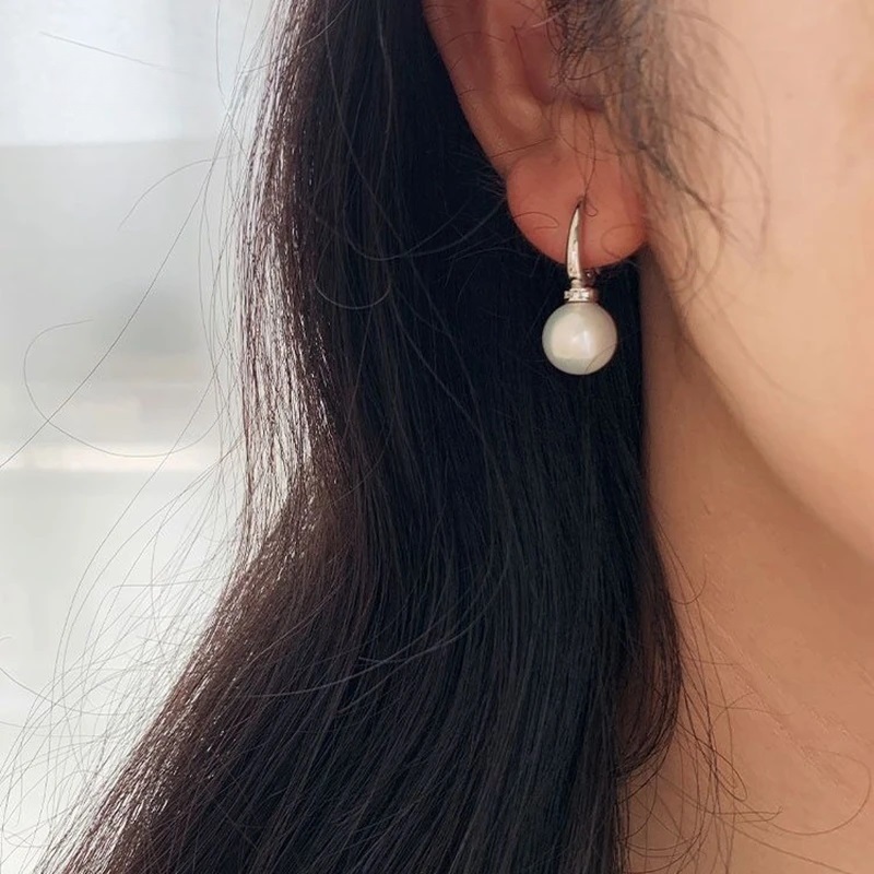 Natural Freshwater Edison Pearl Ear Hooks Simple and Elegant with A High Quality Sense Earrings - Image 2
