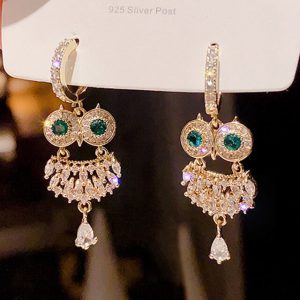 Owl Pearl Drop Wedding Party Earrings